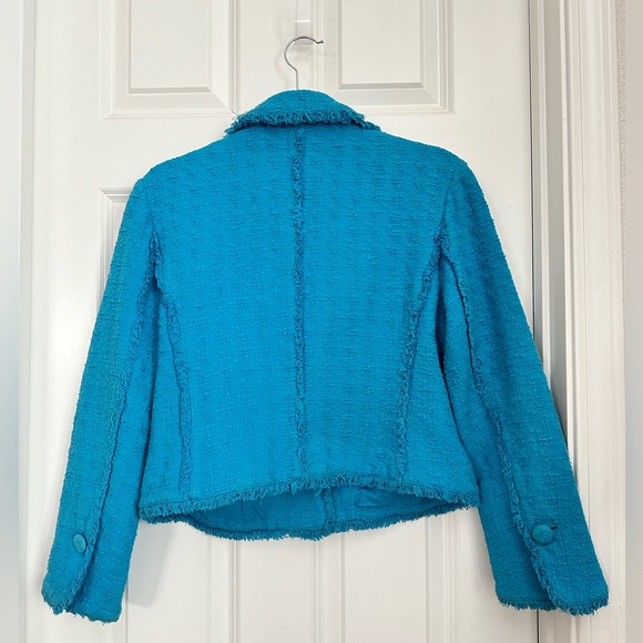 Proenza Schouler White Label Cropped Tweed Jacket Blue size 8 - Picture 9 of 13